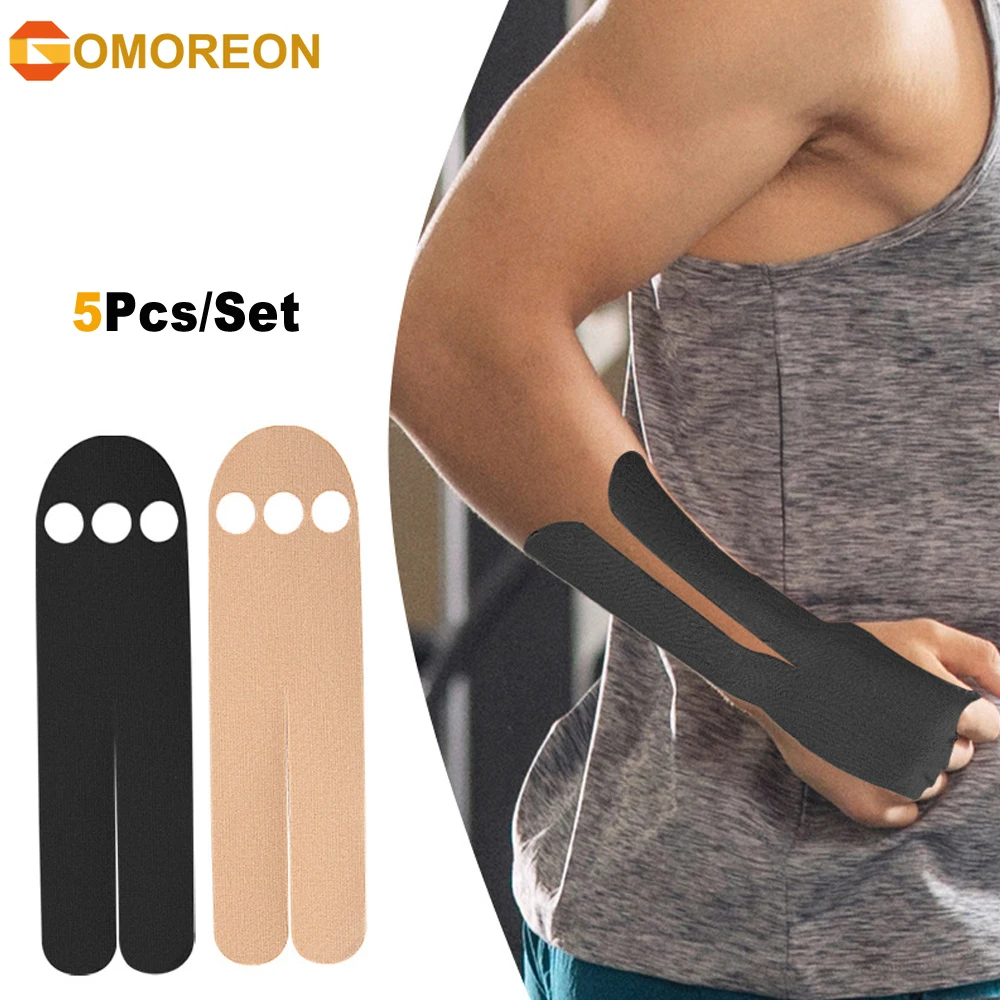 5 Stück Kinesiologie-Tape für das Handgelenk, wasserdichtes und atmungsaktives vorgeschnittenes Kinesiologie-Tape, Bowling-Handgelenktapes, elastisches Sporttape Image