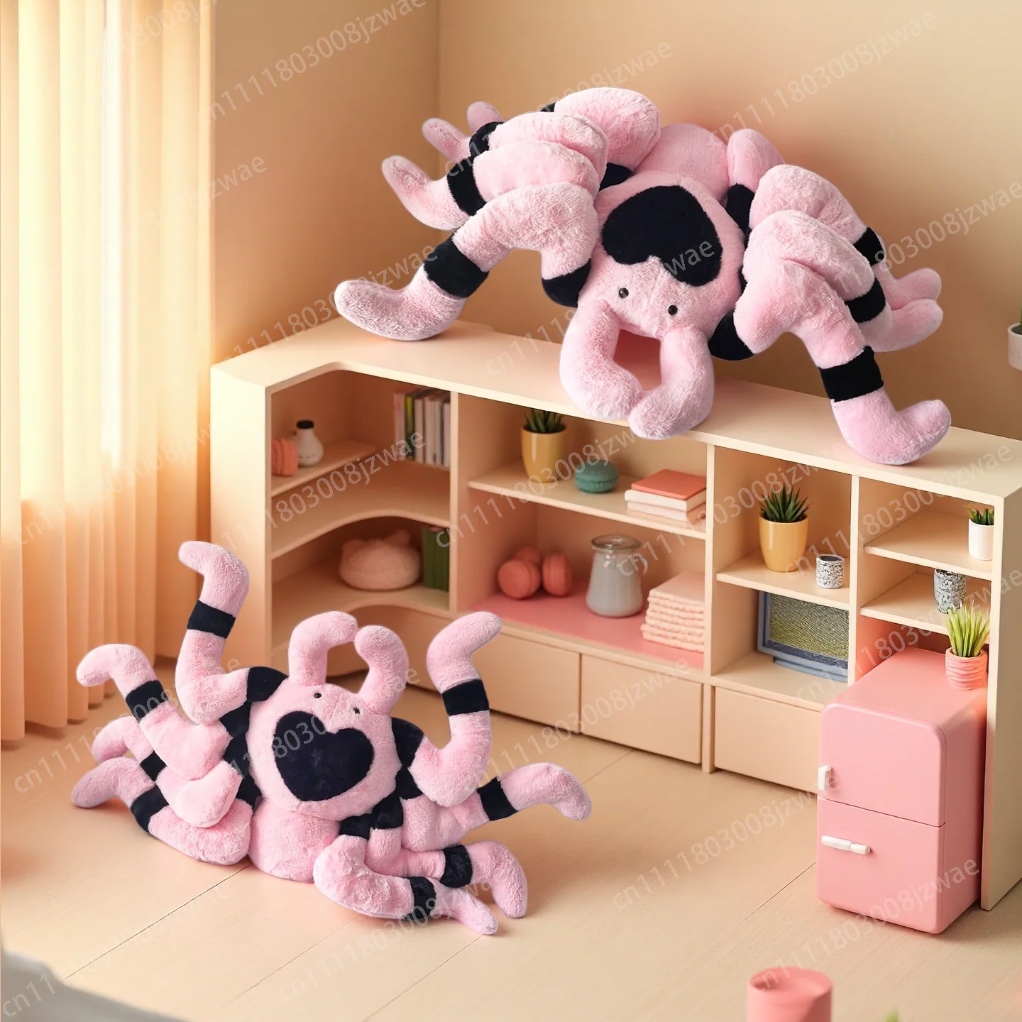 Neue Tarantula Rosa Spinnen-Plüschtiere Niedliches Herzmuster Spinnen-Plüschtier Kissen Gothic Peripherie-Plüschie Geburtstagsgeschenk Image