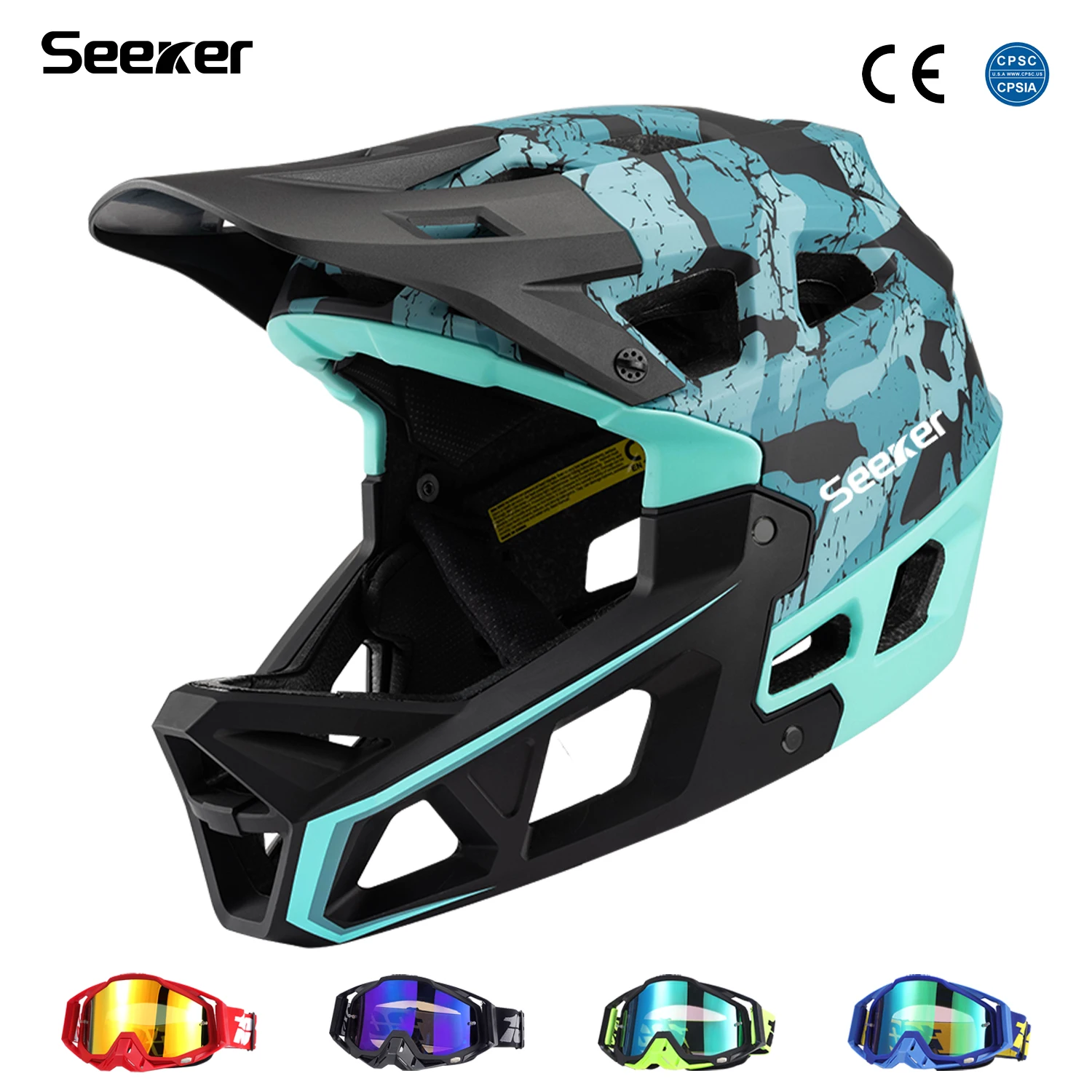 SEEKER Fahrradhelm Offroad-Integralhelm Leichtgewichtiger Professioneller Downhill-Schutzhelm Outdoor-Fahrsicherheitsausrüstung Image