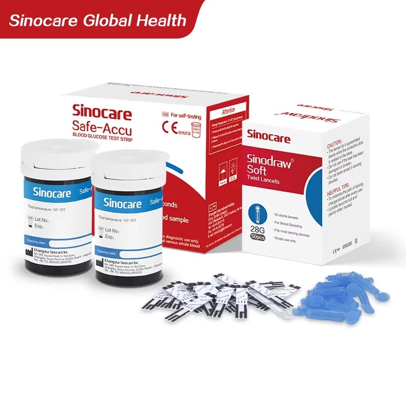 50 Stück/100 Stück/200 Stück/300 Stück/400 Stück Sinocare Blutzucker-Teststreifen (nur für Safe-Accu) Image