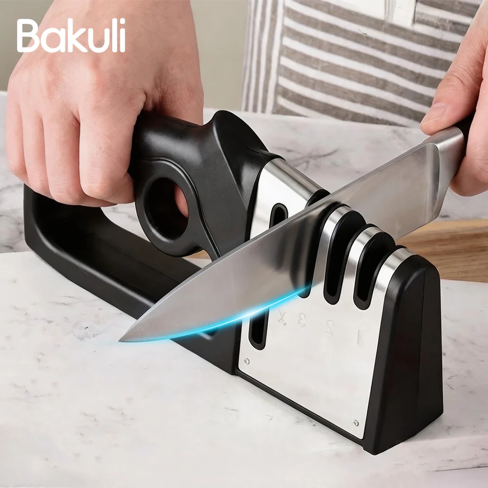 Küchen-Schnellmesser-Schärfer 4-stufiger professioneller Messerschärfer für Küchenmesser und Scheren Küchenzubehör. Image