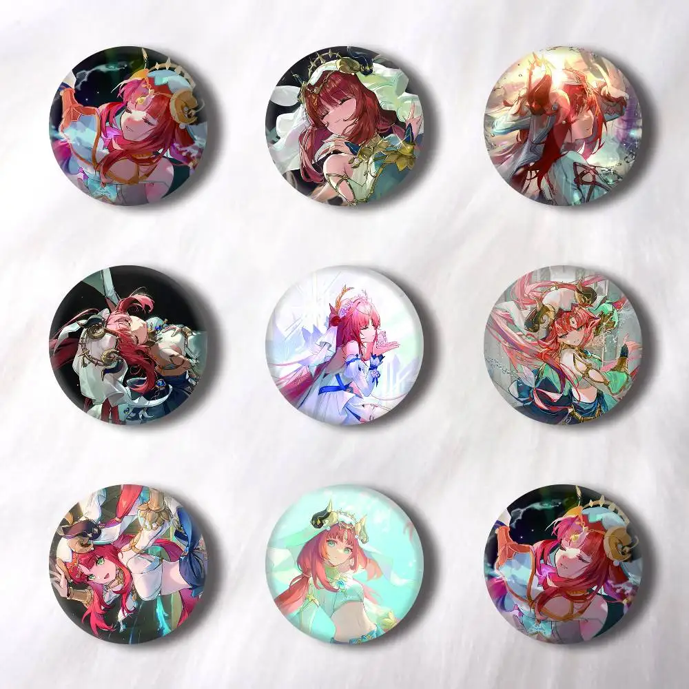Genshin Nilou Anstecknadeln, runde Laser-Badges, Broschen, Kleidungs- und Rucksack-Accessoires Image