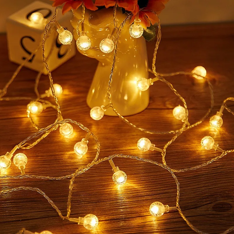 10/20/40/80 LED Romantische Blasenball-Lichterkette Batteriebetriebene LED-Kristall-Lichterkette für Weihnachten, Zimmer, Hochzeit, Party-Dekoration