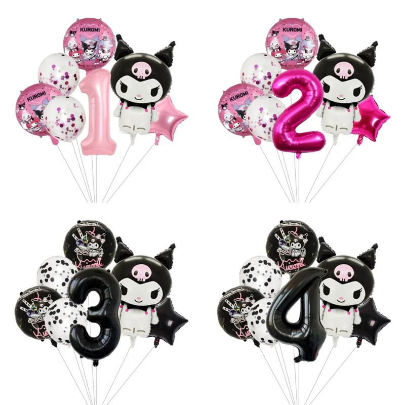 Sanrio Kuromi Themen-Party Ballons Aluminium-Ballons Dekorationszubehör Kindergeburtstag Baby-Shower Deko-Set Image