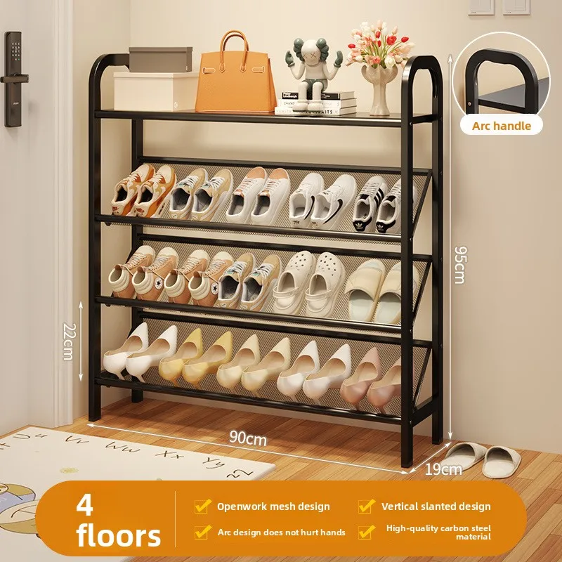 Neues Modell Stahl-Schuhregal für den Haushalt, einfache Aufbewahrung, platzsparend, Metall, mehrstöckig, schmaler Schuhschrank