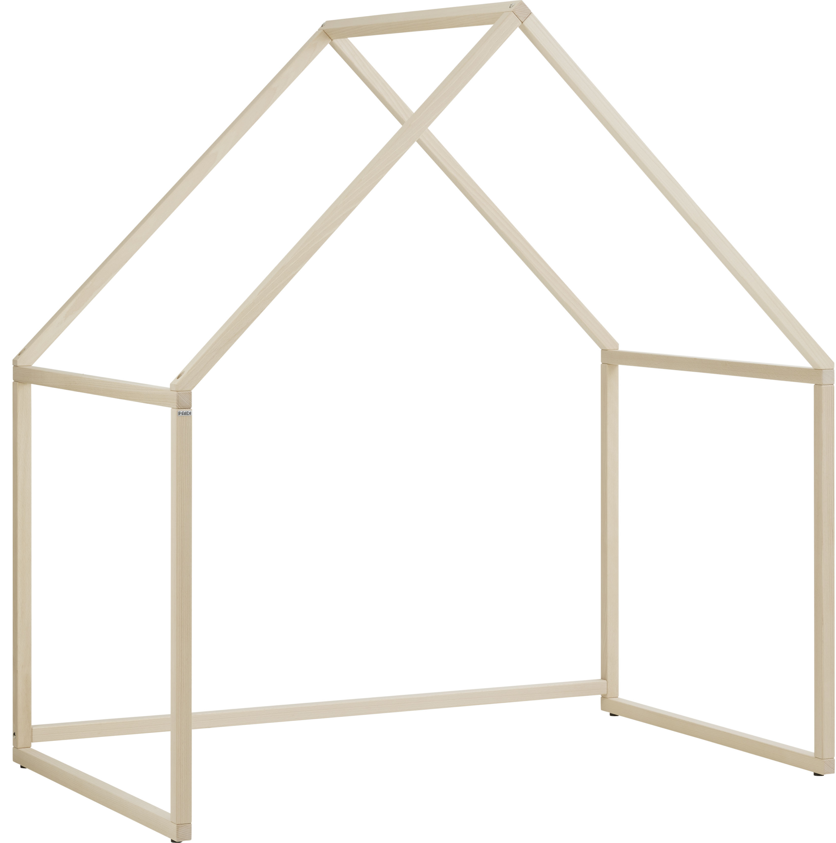 Hausbett PAIDI "Little House aus Buche Massivholz, pflegeleicht, langlebig", buche natur, B:97cm H:170cm L:158cm, Betten, Vielseitig nutzbar - Spielhaus, Leseecke, Kaufladen