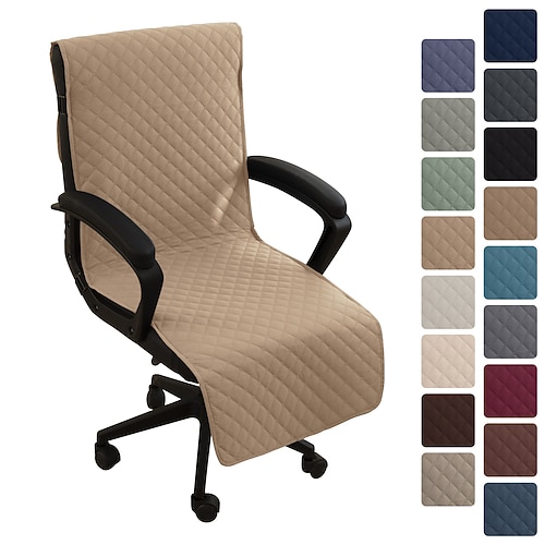 100 % wasserdichter Bürostuhlbezug, wasserdichter Esszimmerstuhlbezug, weicher Schreibtisch- und Computerstuhlbezug mit rutschfesten Schnallen, geeignet für Einsitzer-Sessel oder Stühle ohne Armlehnen Image