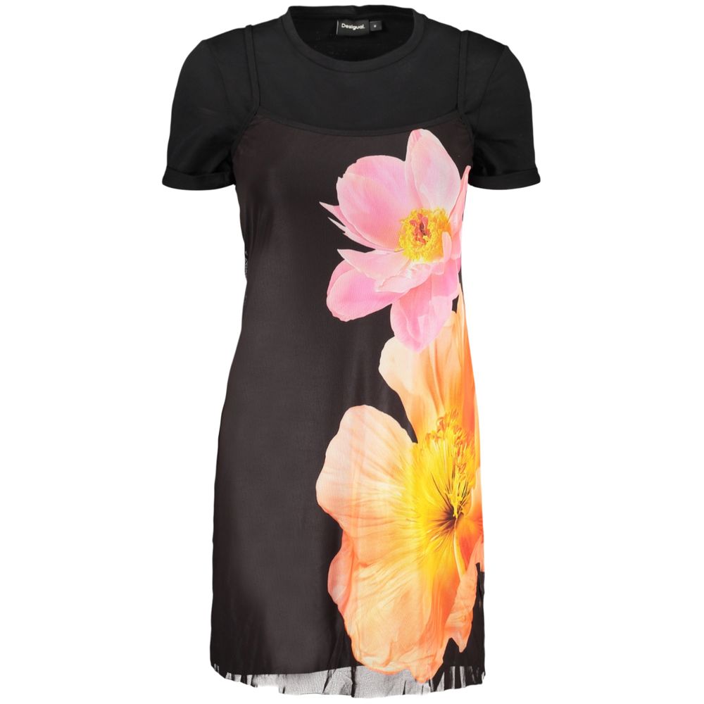 Desigual Schwarzes Baumwollkleid für Frauen