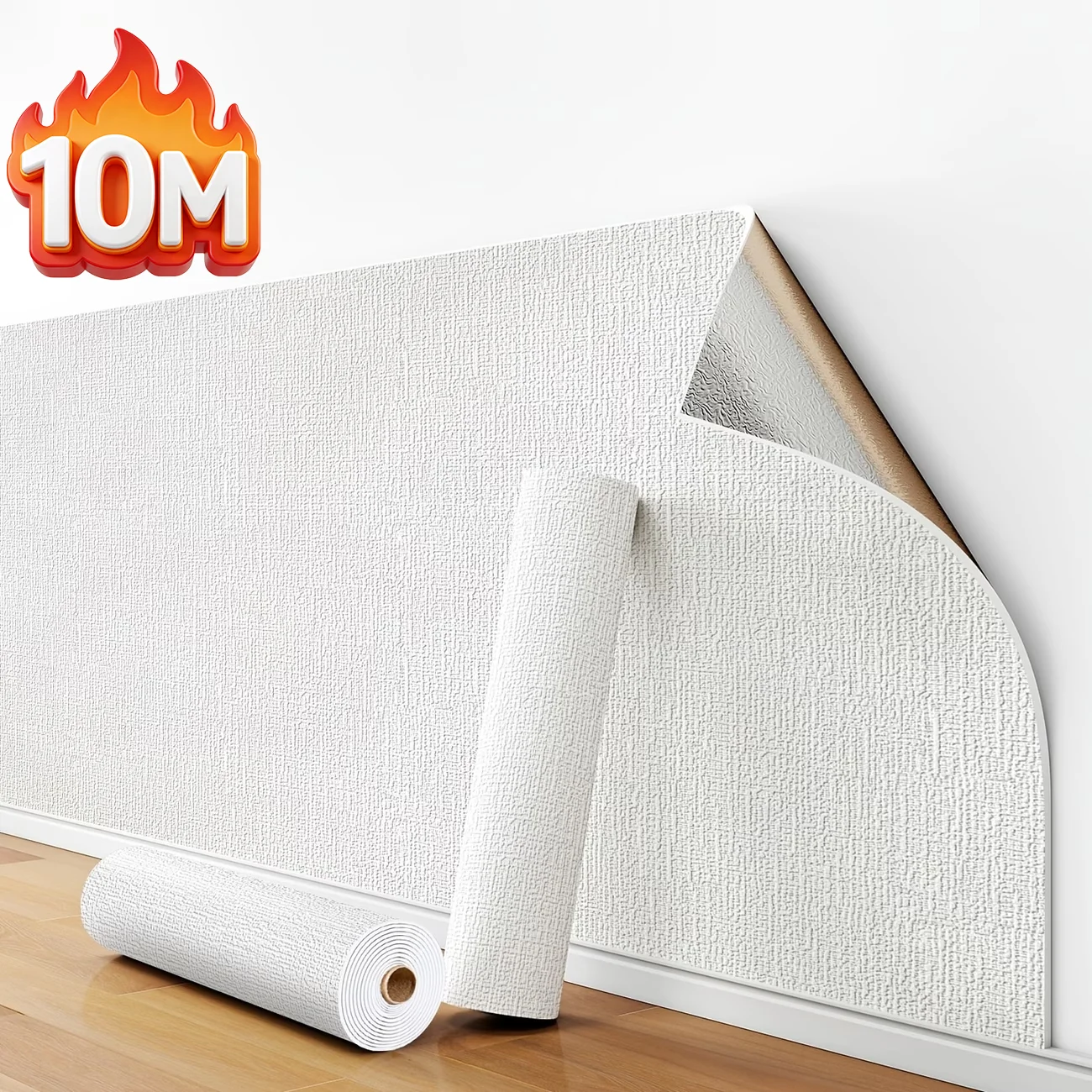 Selbstklebende 3D-Leinen-Tapete, farbenfrohe, verdickte Hintergrundtapete, Heimdekoration, Wohnzimmer, Schlafsaal, Haus, Badezimmer-Aufkleber Image