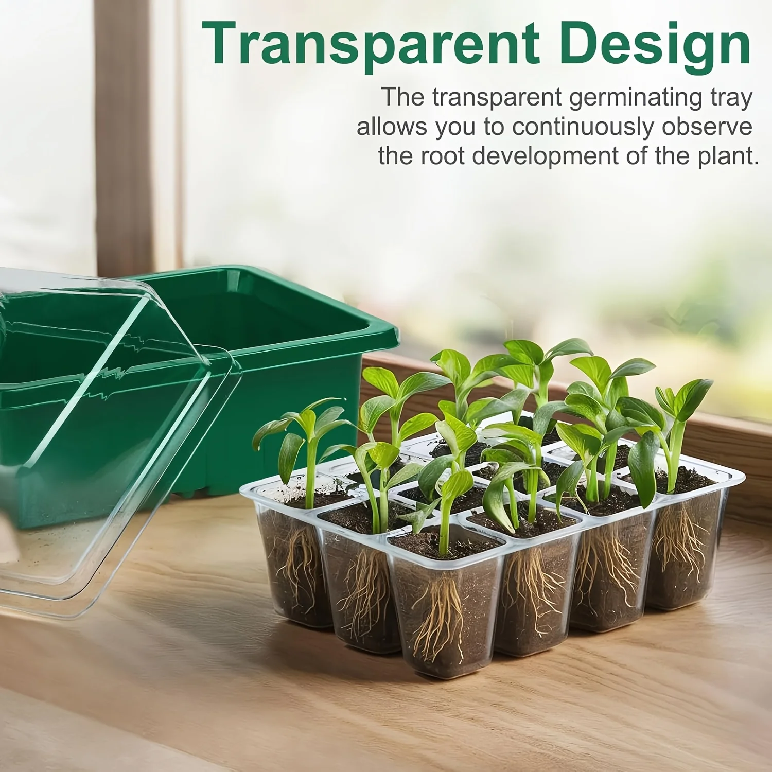 Robustes Anzuchtset für Samen, Pflanzschale mit Feuchtigkeitskuppel und Bodenplatte, Outdoor-tauglich mit Lüftungshaube und Drainagelöchern Image