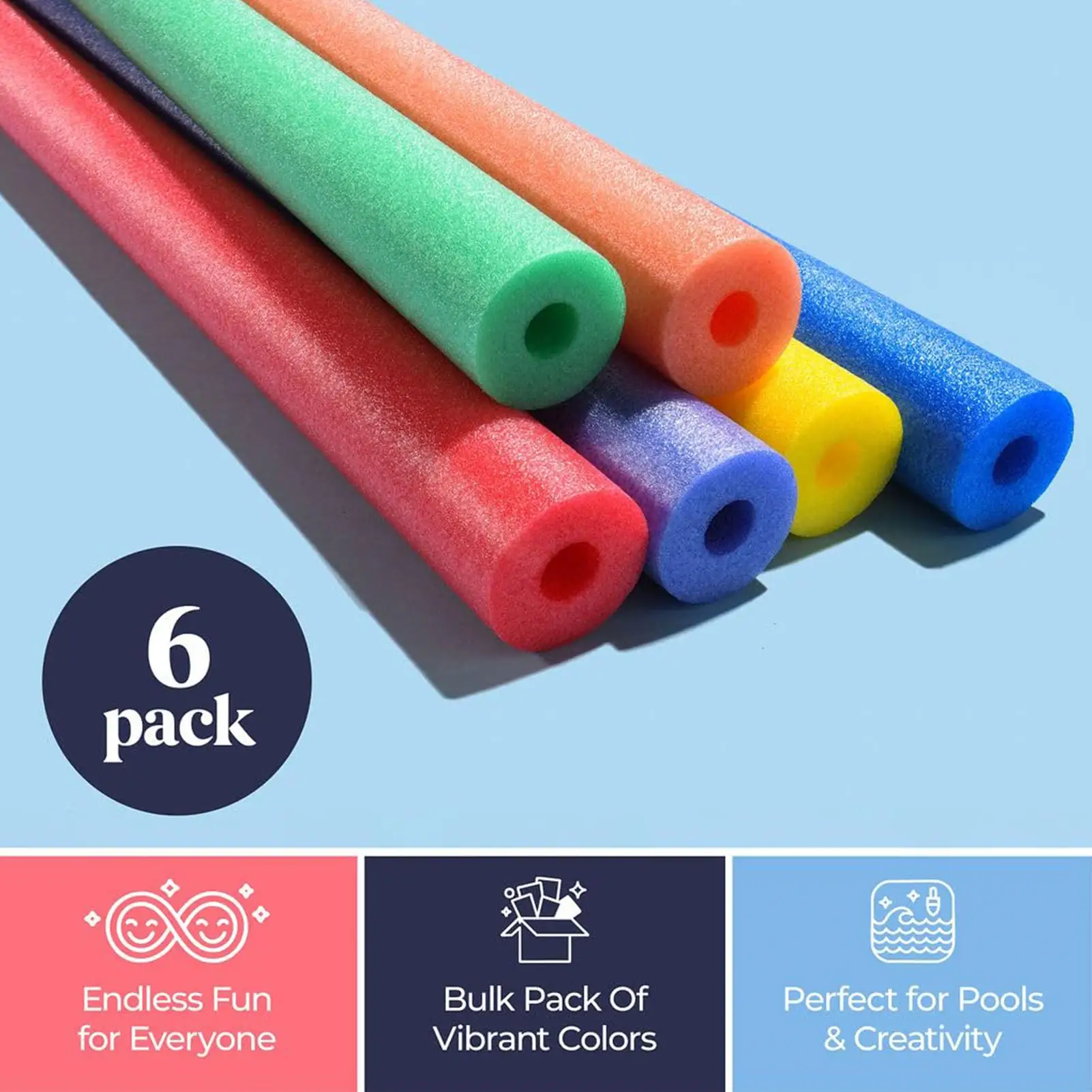 Noodles Pool Foam Wasser-Nudeln für den Pool, lang, hohl, weich, schwimmfähig, sicher, einfach zu verwenden, für Strand, Fluss, Entspannung im Wasser Image