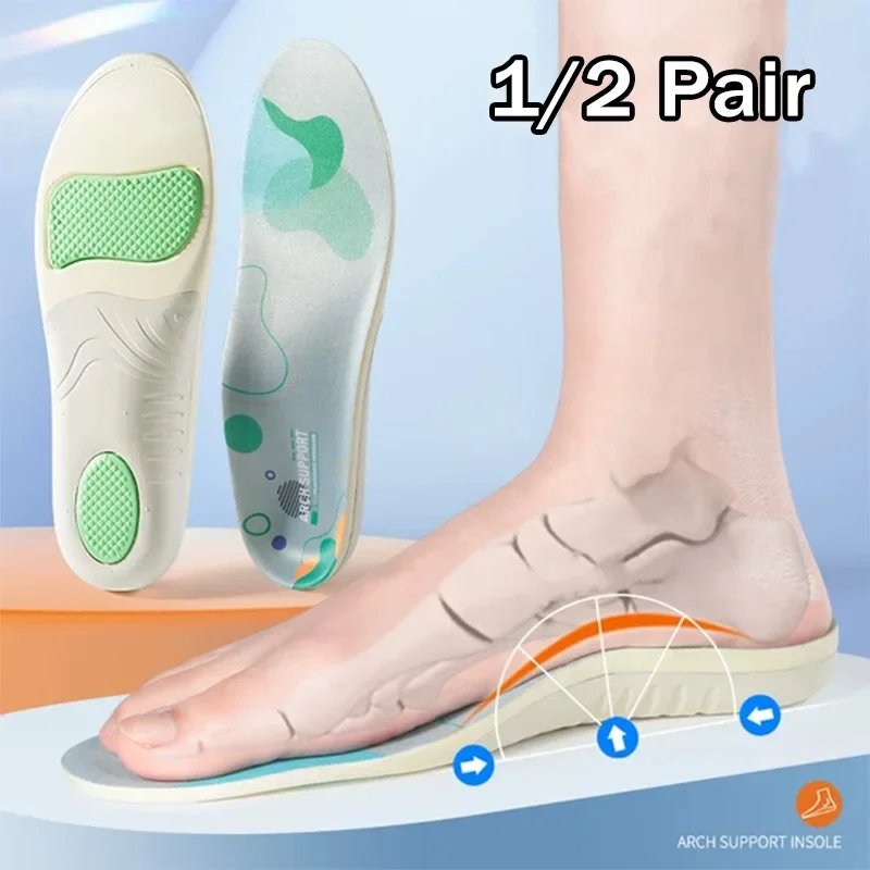 1/2 Paar orthopädische Schuheinlagen zur Unterstützung des Fußgewölbes für Plattfüße – Schuheinlagen zur Schmerzlinderung bei Plantarfasziitis und Stoßdämpfung Image