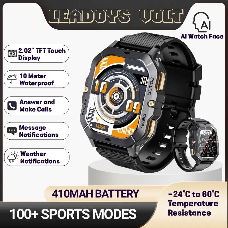 Leadoys Neue C28 Smart Watch Sprachassistent Drahtloser Anruf Business Outdoor Sport 1ATM Wasserdichte Armbanduhr Für Android iOS Image