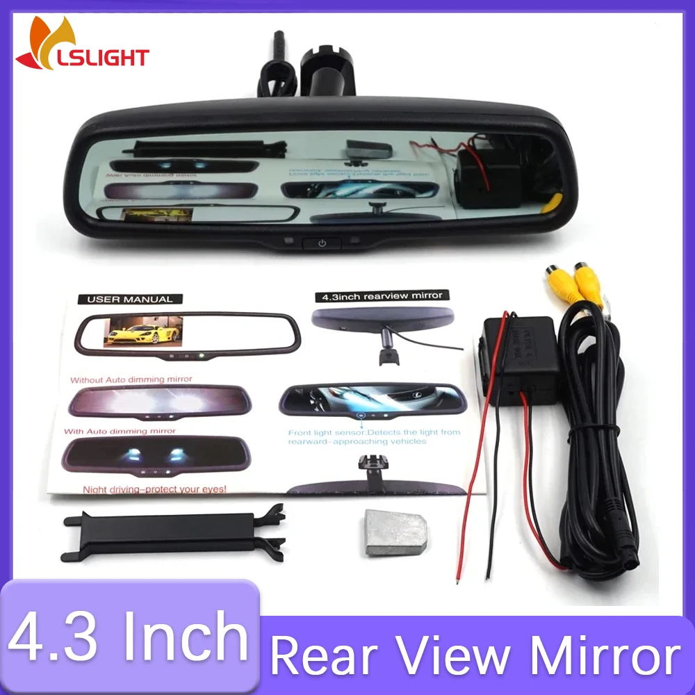 4,3 Zoll Rückspiegel Bildschirm Auto HD Monitor OEM Eingang Auto Dimmen Frontansicht Kamera TFT LCD Display Elektronik Zubehör Image