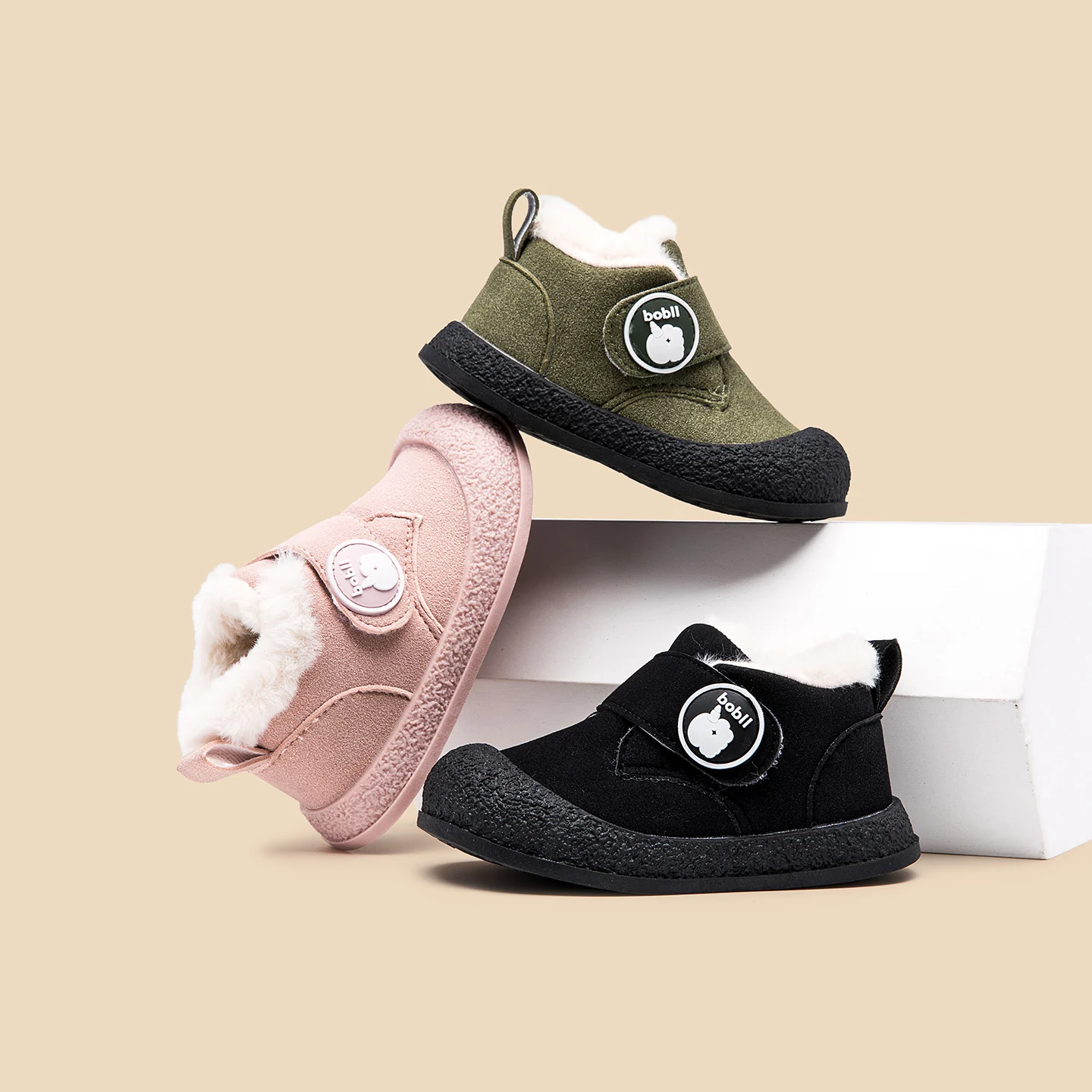 Heißer Verkauf Winter Baby Jungen Und Mädchen Erste Walking Outdoor Kleinkind Baumwolle Schuhe Für 0-3Y Hohe Qualität Fleece-gefüttert Design Image