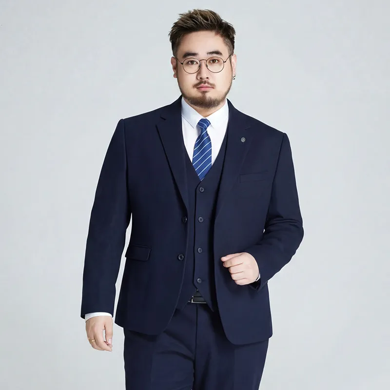 Abito da sposo e testimone di nozze Shanxi, taglia grande, elasticizzato, antipiega e senza bisogno di stiratura, completo tre pezzi.