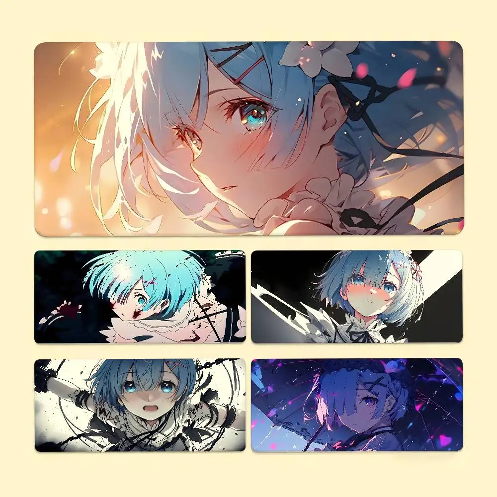 Anime R-ReZero R-Rem Mauspad, Computermatte, Schreibtischunterlage, Laptop-Tastaturmatte, Büro, großes Landschafts-Mauspad Image