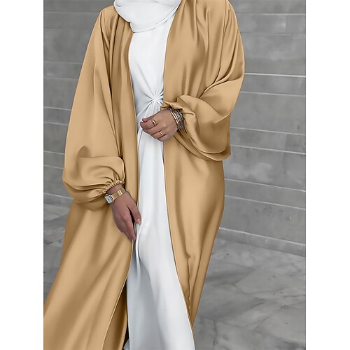 Per donna Abbigliamento da Casa Accappatoio Camicia da Notte Moda Casual Colore Puro Pigiama in raso di seta Patchwork Vestiti Quotidiano Casa Vacanza Manica Lunga Scollo a V Nero Champagne Giallo