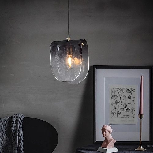 Lampadari A Sospensione A Led Per Cucina In Vetro Lampadari Moderni Per Ingresso Da Fattoria Lampadari A Sospensione A Soffitto Lampadari A Soffitto Su Tavolo Grigio Fumo Bianco Neutro