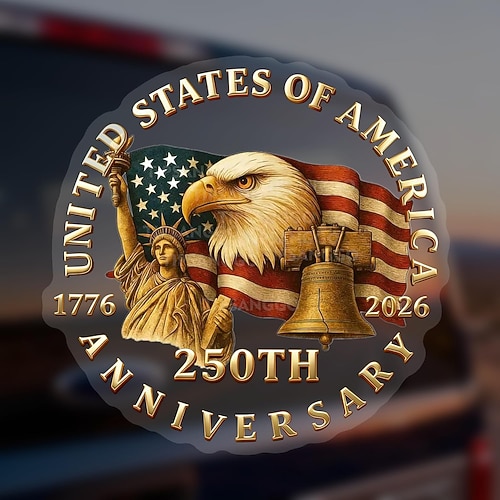 Adesivo patriottico per finestrino auto per il 250° anniversario degli Stati Uniti, aquila con Statua della Libertà, adesivo in vinile per auto, camion, SUV, laptop - 1776-2026 adesivo paraurti - adesivo per auto 250 anni giorno dell'indipendenza...