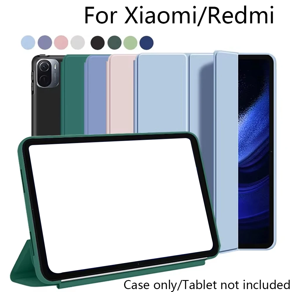 Hülle für Xiaomi Pad 5 6 7 8 Pro Redmi Pad SE 8.7 Redmi Pad 2 2025 Schlanke Dreifach-Faltbare Schutzhülle mit Weicher TPU-Rückseite Image