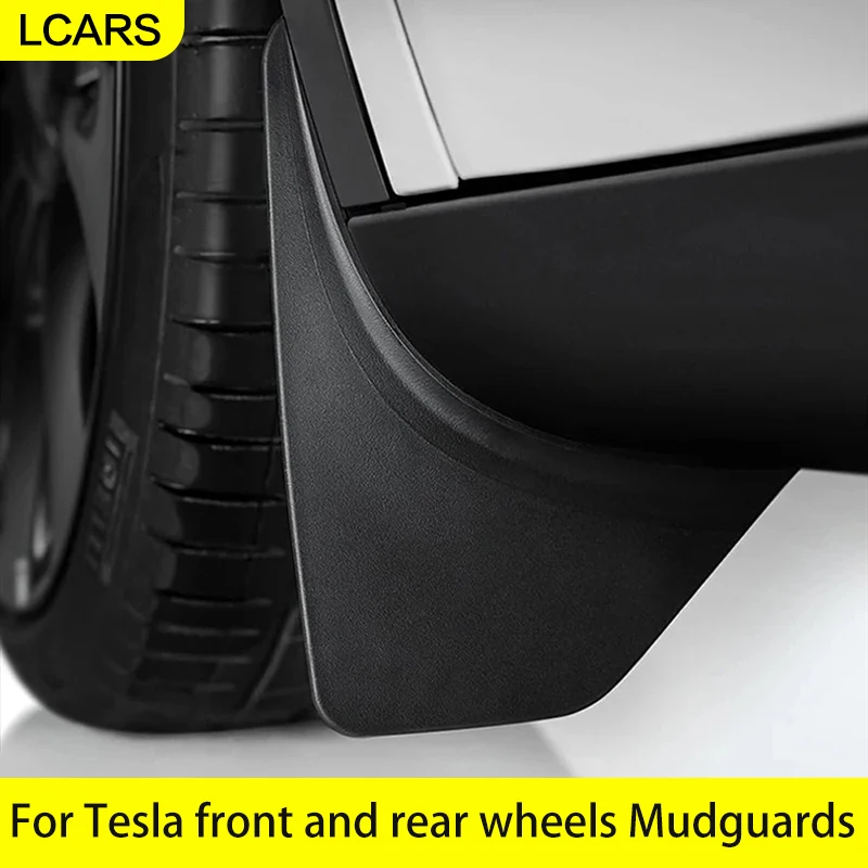 Parafanghi per auto su misura Lcars, materiale ABS, 4 pezzi, parafanghi senza trapano, adatti per Tesla Model 3 Nuovo modello 2024/Y Vecchio modello 2021-2024/Nuovo modello Y 2025/Parafanghi di