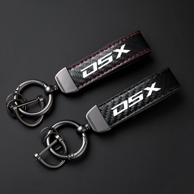 Schlüsselanhänger aus Lederseil mit Kohlefasermuster für Loncin Voge DS525X DS900X DS625X DSX 525 DSX 900 300 Rally 500AC 500DS Image