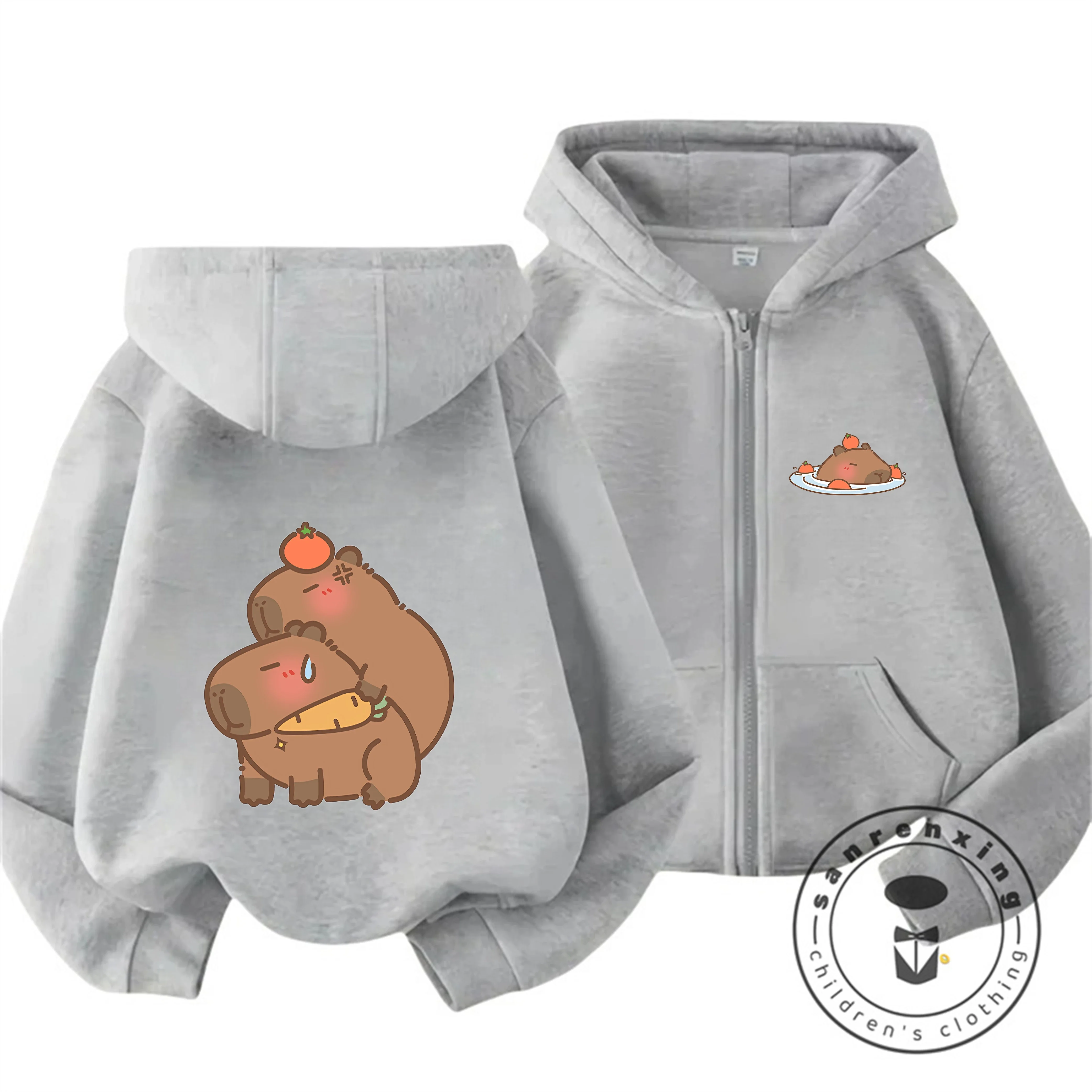 Capybara Hot Trend Zip Up Hoodie Herbst Winter Niedliche Cartoon-Freizeitkleidung für Kinder 3 14 Image