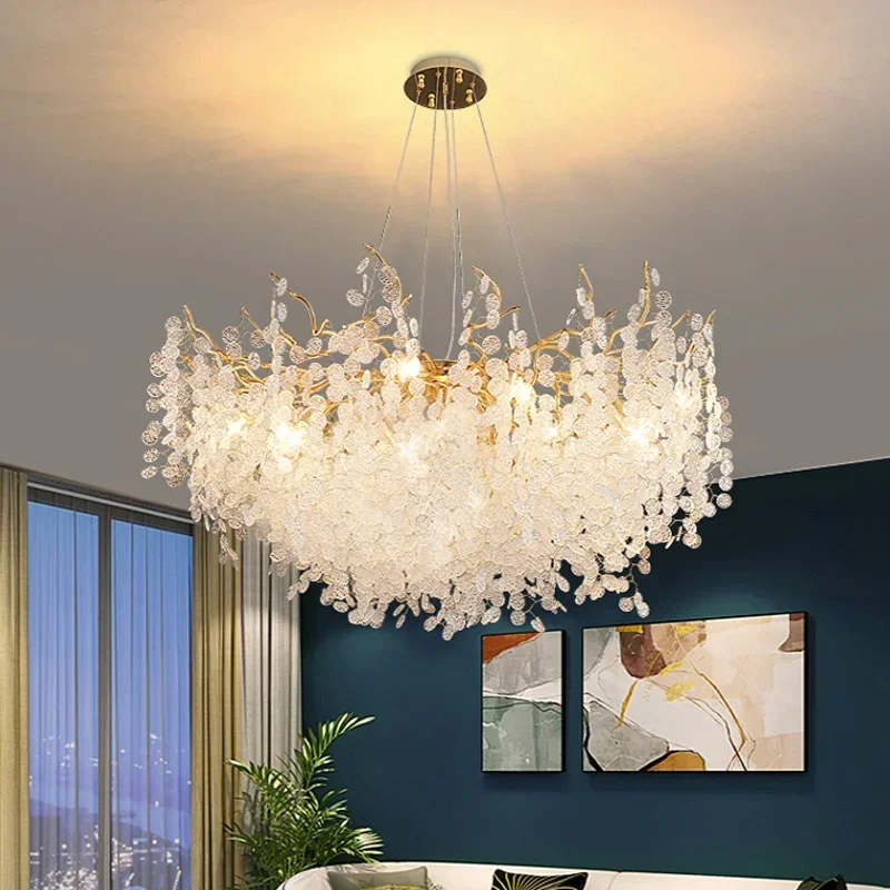 Moderne Luxus Kronleuchter Beleuchtung Gold Hängen Lampe Glas Indoor Wohnkultur Anhänger Lampe für Wohnzimmer Esstisch Schlafzimmer G9