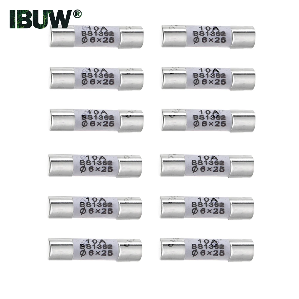 10 Stück 30A 6A 7A 8A 25A 250V RO57 Sicherung BS1362 6*25mm Keramiksicherung 6*25 Keramik-Versicherungsröhre 6X25MM 0,5A 1A 2A 3A 5A BS1362 Image