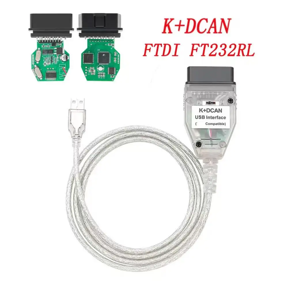 K+DCAN FTDI FT232RL Chip mit Schalter USB K DCAN OBD 2 OBD2 Scanner Codeleser OBDII Auto-Diagnosewerkzeug Image