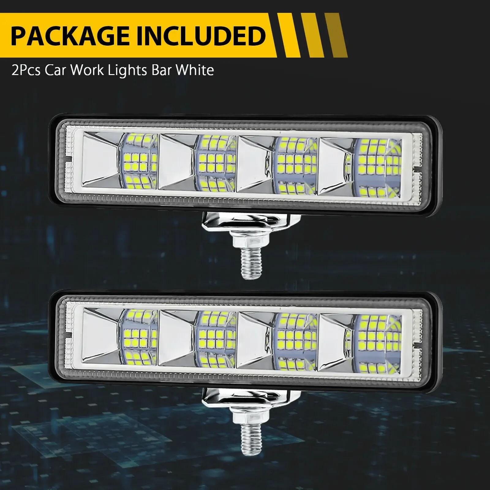 2 Stück 72W Auto-Arbeitsscheinwerfer LED-Leiste 4x4 24 LED Arbeitsleuchte Offroad SUV ATV Traktor Boot LKW Bagger 12-60V LED Kombi-Strahl