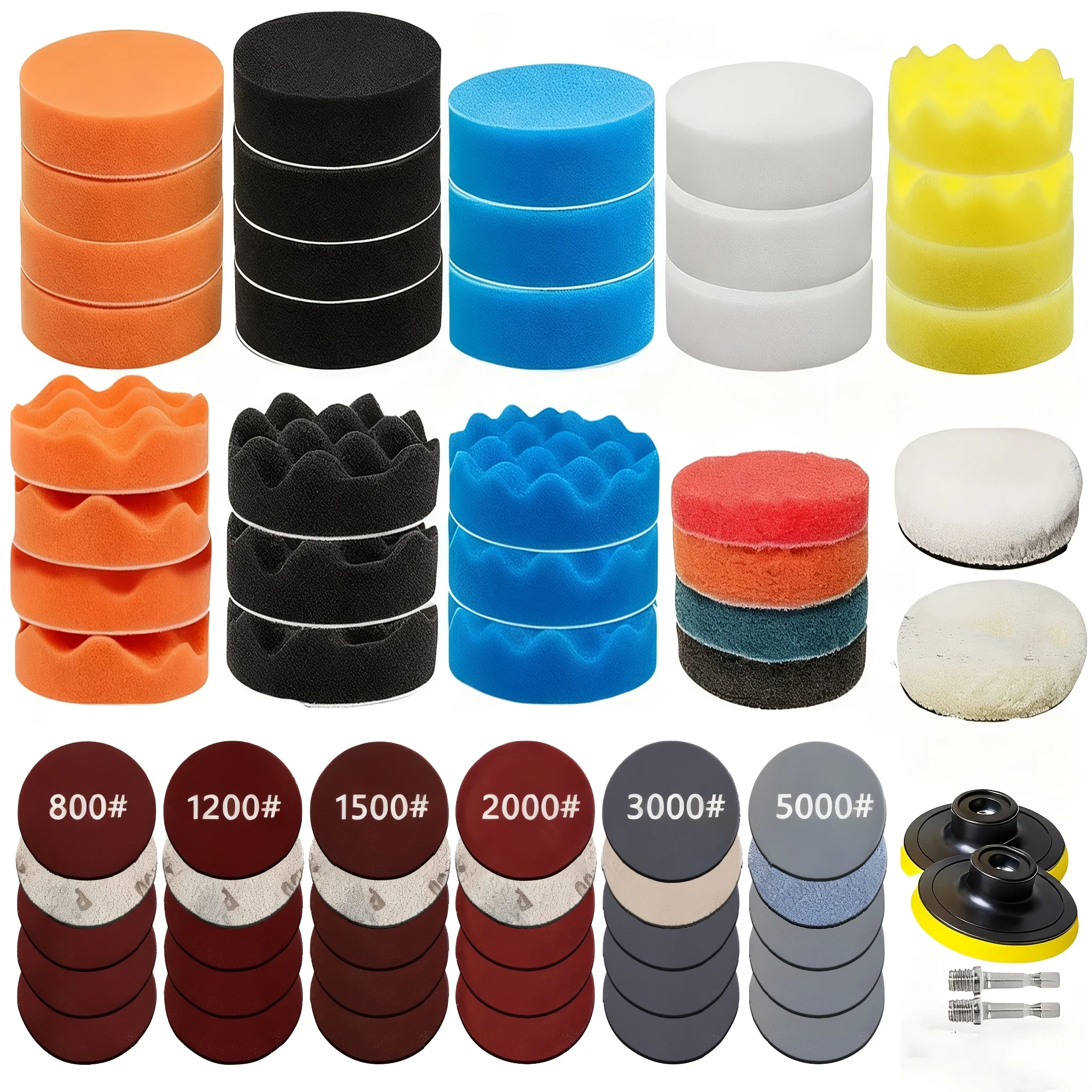 68 stücke Scheinwerfer Reparatur Restaurierung Kit Auto Polieren Disc 3 zoll 75mm Auto Wachsen Schwamm Schleif Pad Mit schleifpapier Für Auto Detai Image