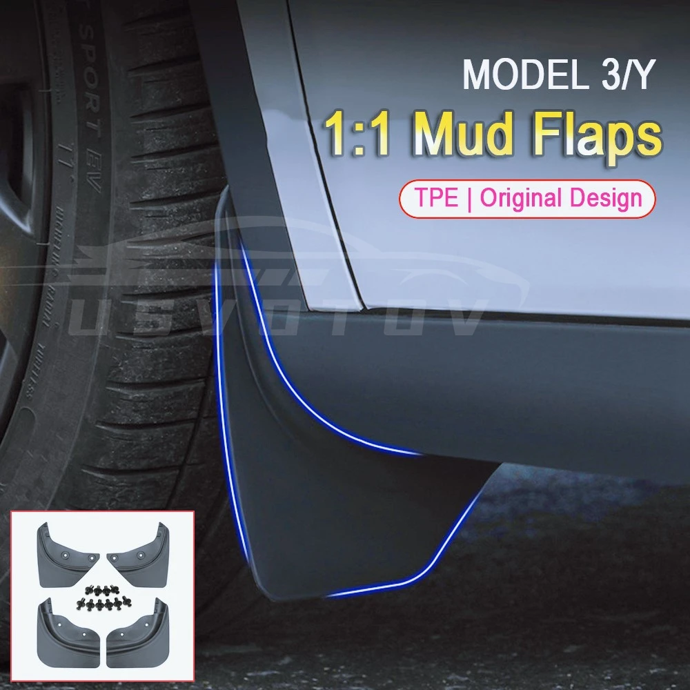 Originaltyp Schmutzfänger für Tesla Model 3 Y Juniper Launch 2025 2026, weiche Schmutzfänger, Vorderrad-Kotflügel, Kotflügel-Zubehör Image
