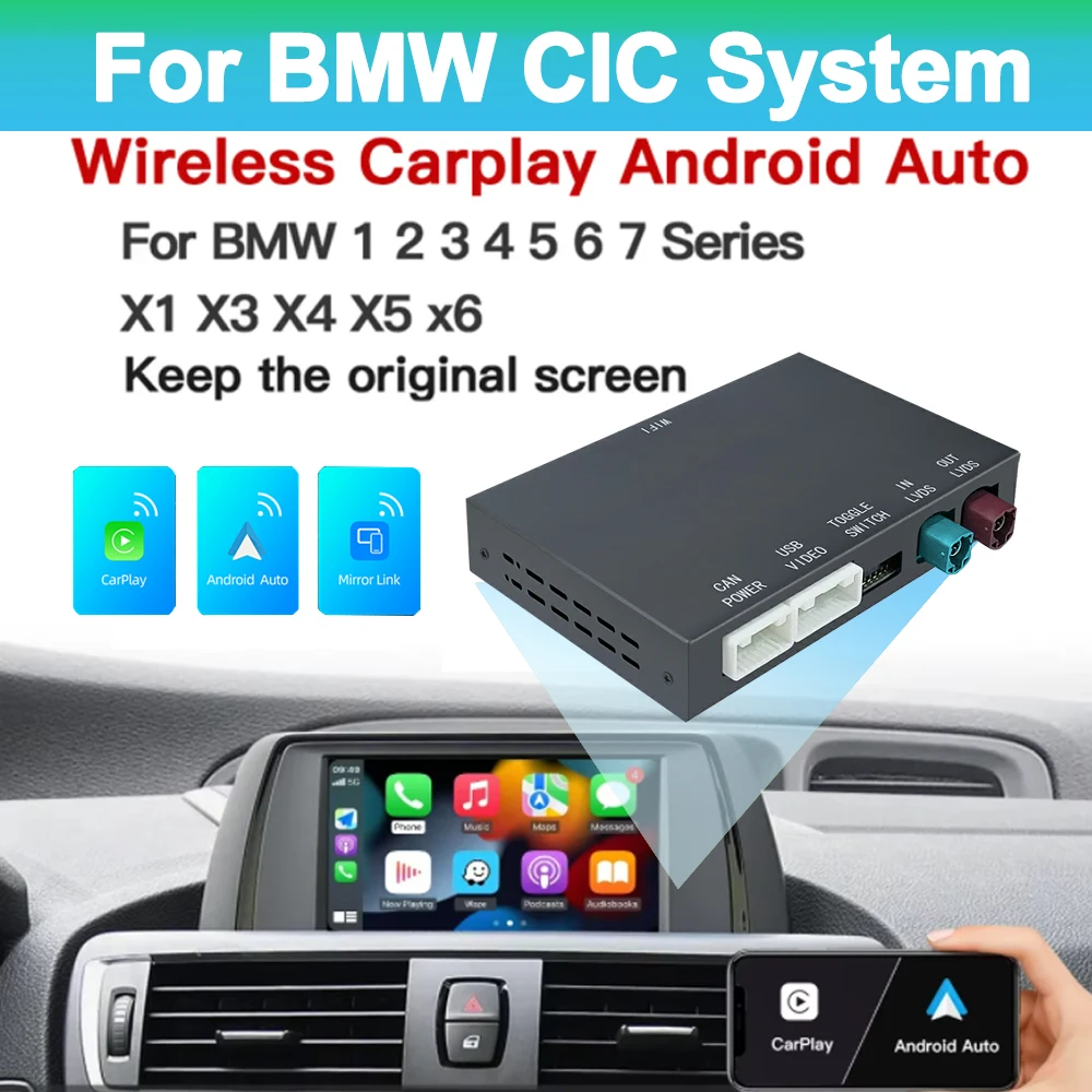 CARABC Drahtlose carplay Android Auto Für BMW Mini Cooper CIC NBT R55 R56 R57 R58 R59 R60 R61 AirPlay Spiegel Link Funktion BOX Image