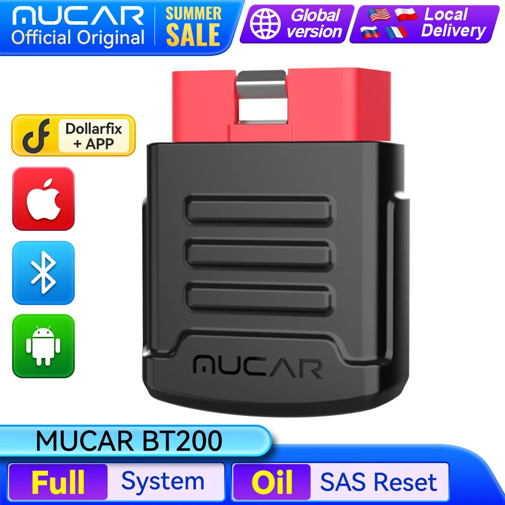 MUCAR BT200 / BT200 Pro OBD2-Scanner, automatische Vollsystemdiagnose, lebenslanges Öl, SAS-Reset, kostenlos, 1 Jahr Auto-Diagnosetools Image