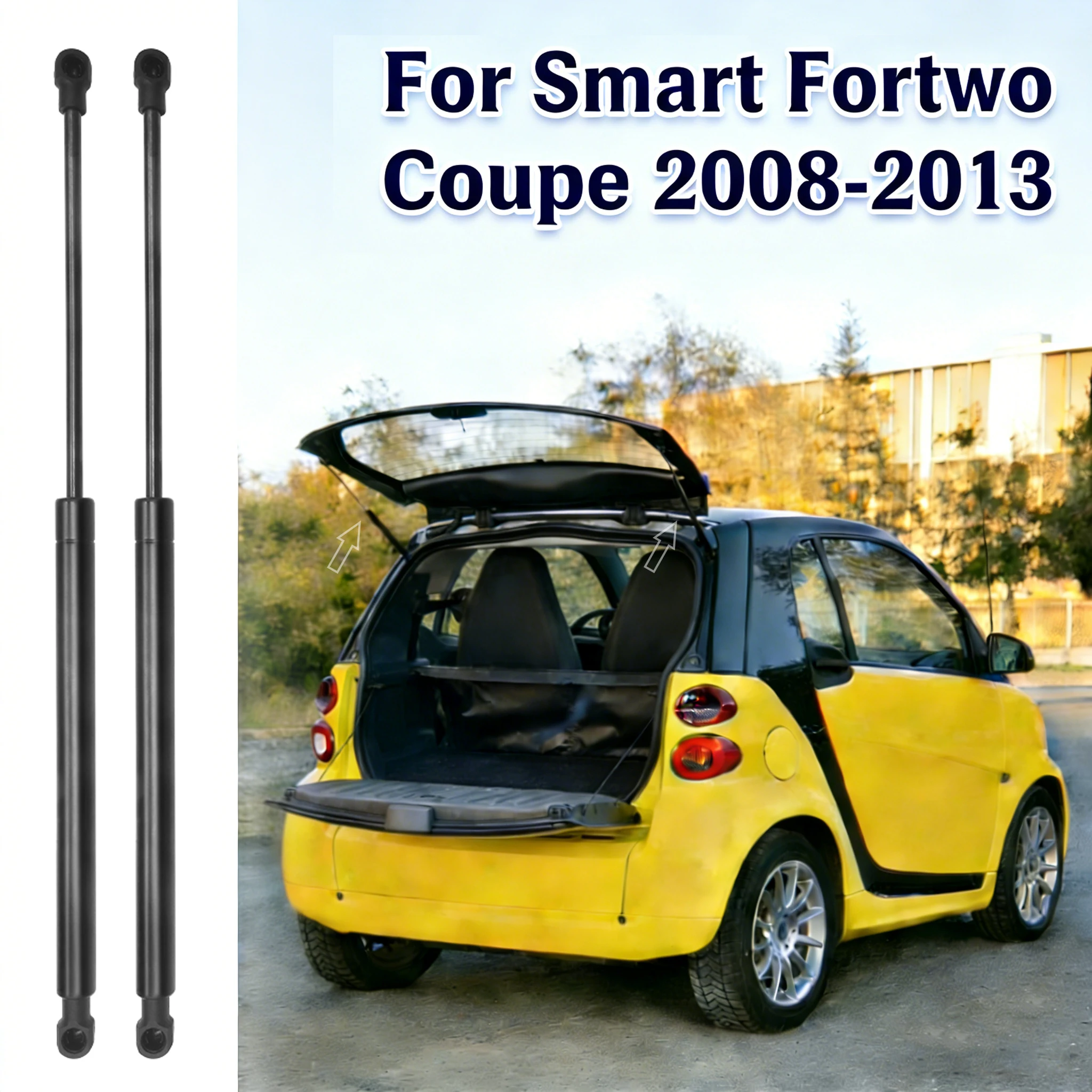 2 stücke Auto Heckklappe Lift Unterstützt Hinten Stamm Boot Gas Frühling Streben Schocks Auto Zubehör Für Smart Fortwo Coupe 2008-2013 Image