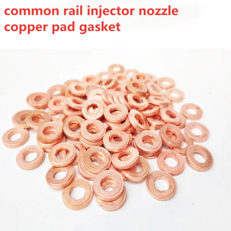 50 Stück 7 x 15 mm Euro-III Common-Rail-Injektordüse, Kupfer-Pad-Dichtung für Diesel-Injektor-Dichtung, Reparaturwerkzeug-Teile für Diesel-Injektoren