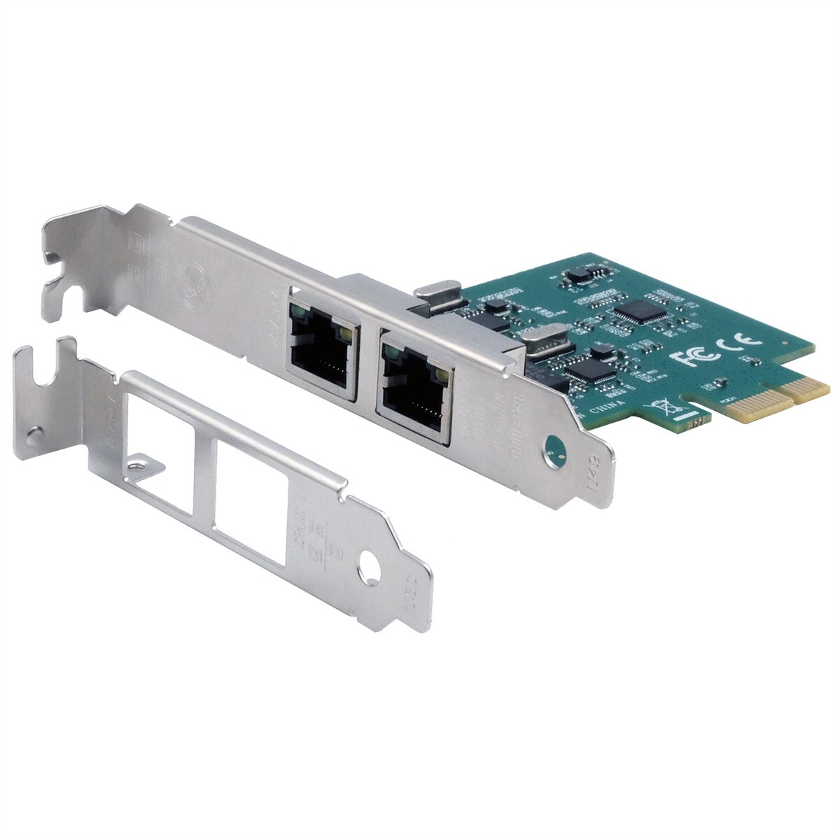 EXSYS EX-60102 2-Port 1Gigabit PCIe Netzwerkkarte Image