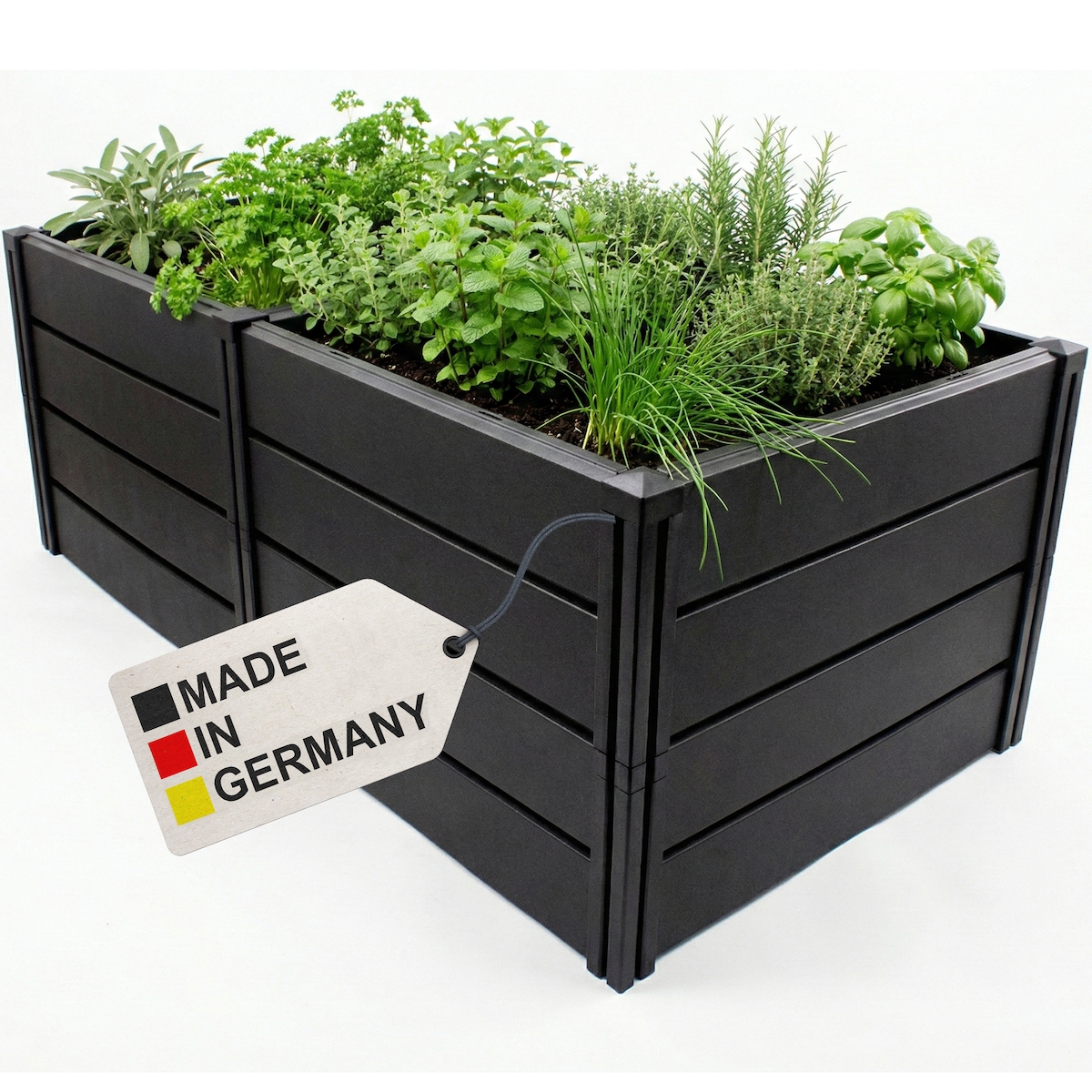 NYVI Hochbeet NYVIGreen XL 158x82x61cm 672 Liter - Kunststoff Kräuterbeet für Garten, Terrasse, Balkon - Wetterfest, UV-resistent, Rostfrei, Langlebig Image