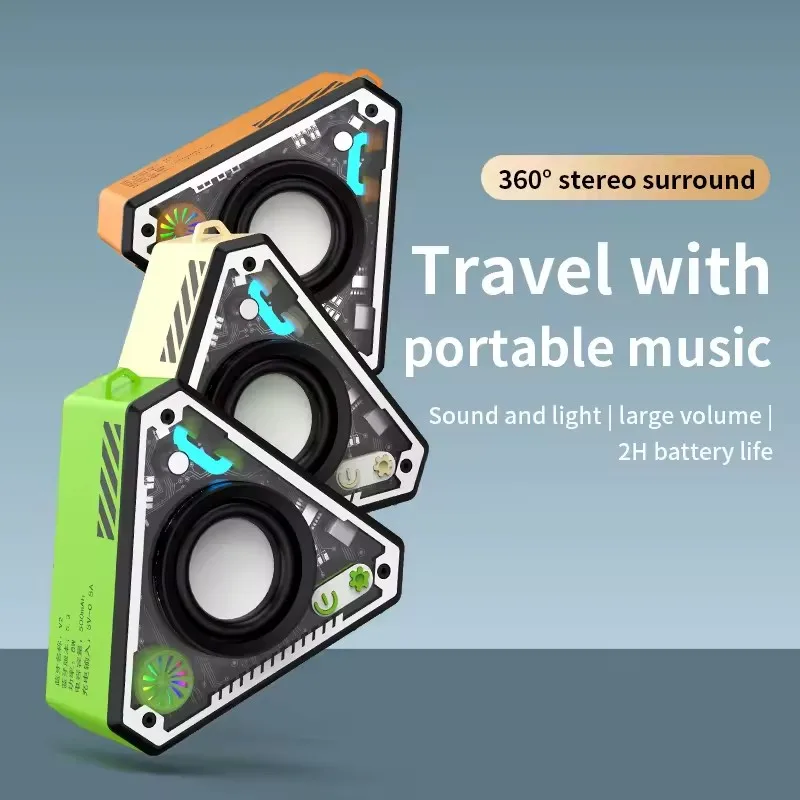 Nouvelle Enceinte Bluetooth Portable V2 Mini Cool avec Subwoofer HiFi Son Surround pour Extérieur et Maison, Lecteur de Musique Sans Fil