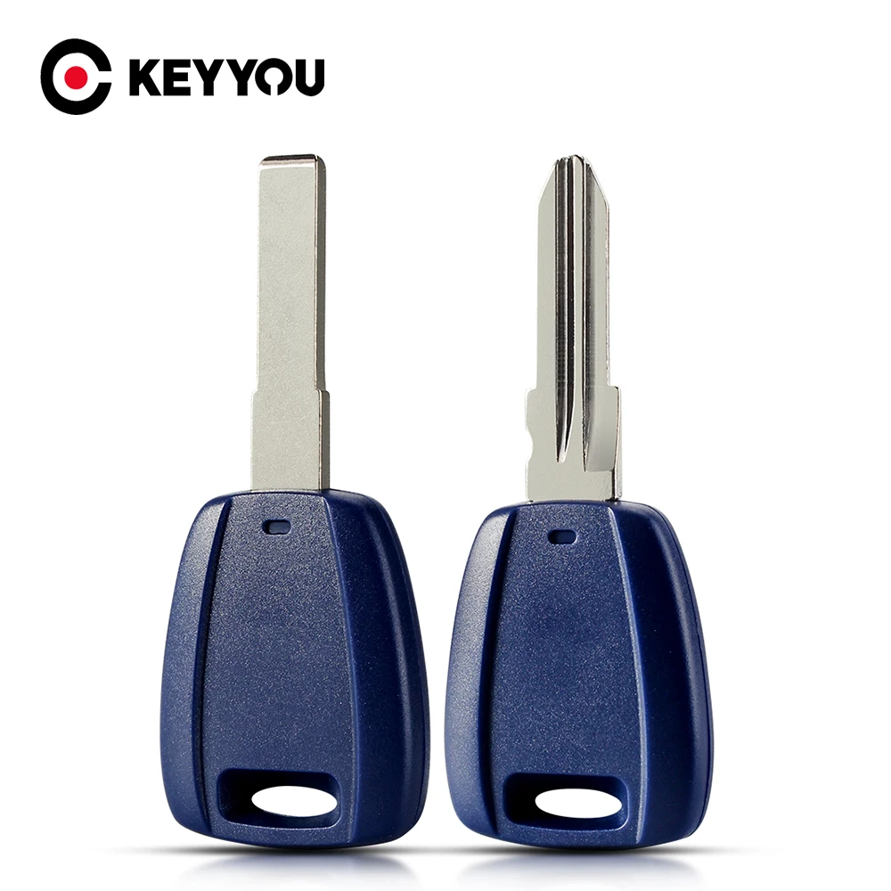 KEYYOU 10 stücke Transponder Schlüssel Shell Auto Auto Blau Abdeckung Fall Für Fiat Punto Doblo Bravo Seicento Stilo Uncut SIP22/GT15R Klinge Image