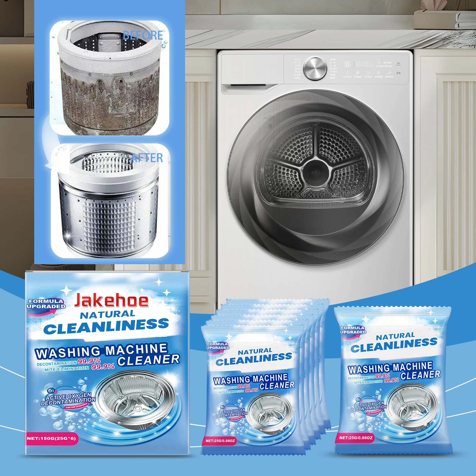 Washing Machine Cleaner Effervescent Deep Clean Dirt Remover Deodorizer Powder Detergent Remover for Household Drum Washing Mach