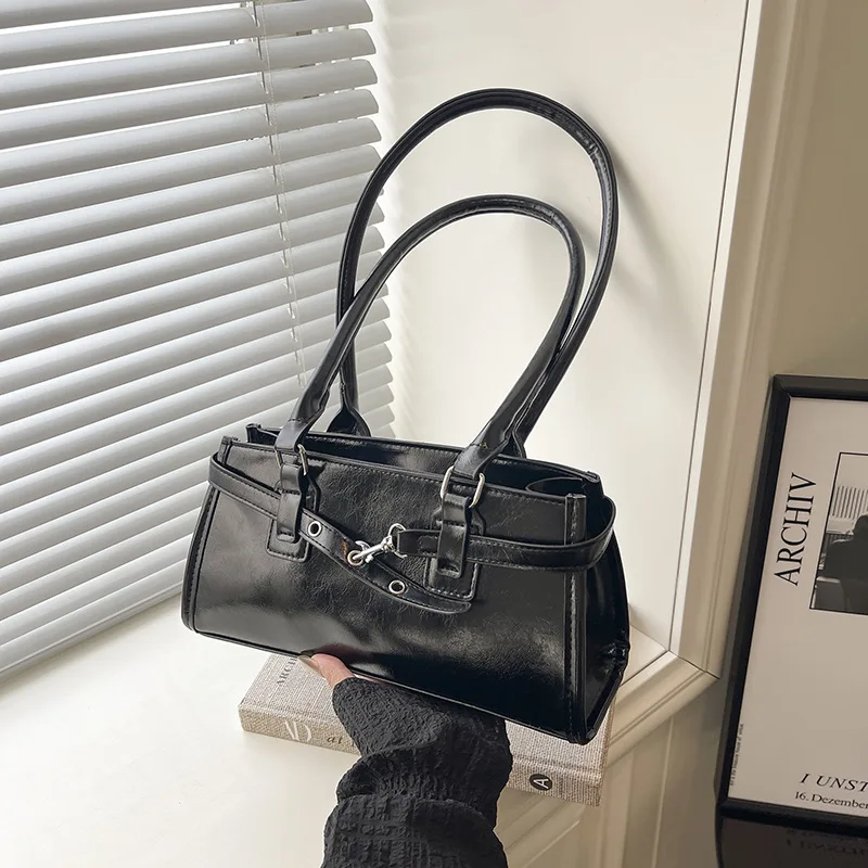 Borsa a Spalla Quadrata da Donna 2025 Nuova Collezione Stile Retrò Francese con Chiusura a Lucchetto Ideale per Street Style e Moda Occidentale