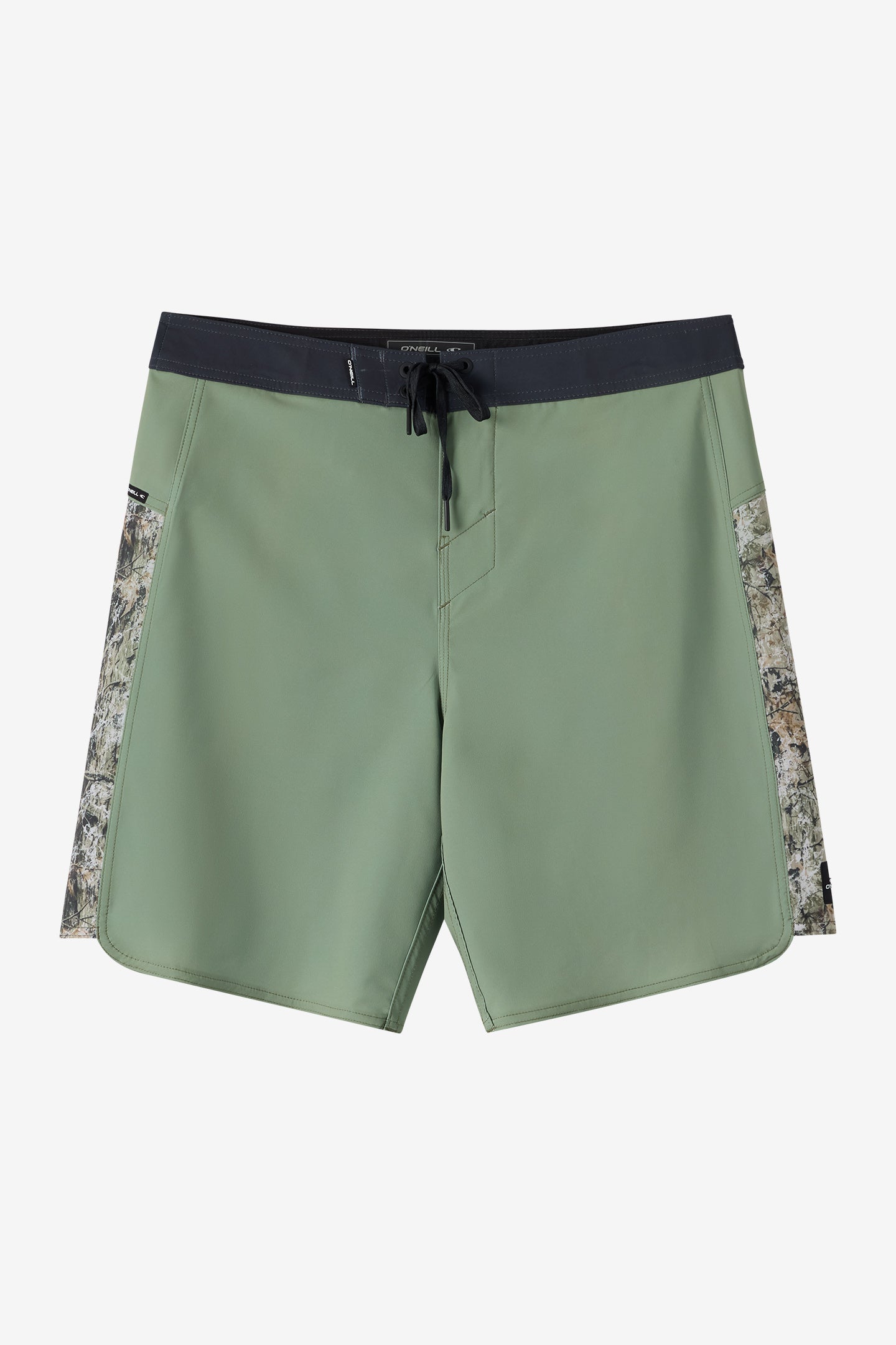 O'Neill Men's Hyperfreak Tech Panel 18"" Board Shorts in Oil Green, Size 28, Elastane/Polyester