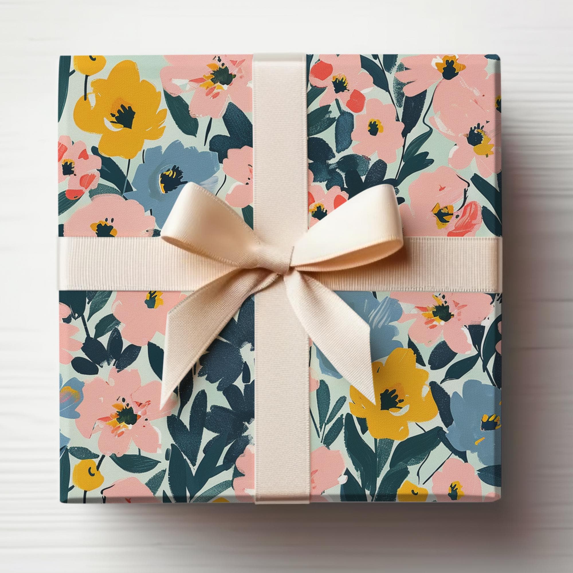 Rotolo di carta da regalo per ragazze Rotolo di carta da regalo con fiori di campo Rotolo di carta da regalo con fiori in acrilico Rotolo di carta da