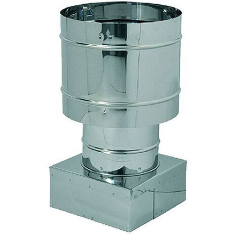 Kasart - Ala Fumaiolo Cappello Antivento A Botte Con Base Quadra 32x32 Cm In Acciaio Inox Aisi 304 Acciaio Inox 32x32 Cm