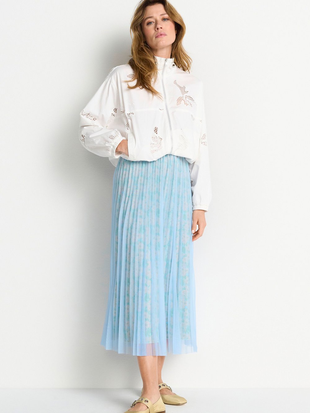 Rich & Royal Chiffon-Maxirock Damen hellblau, 40
