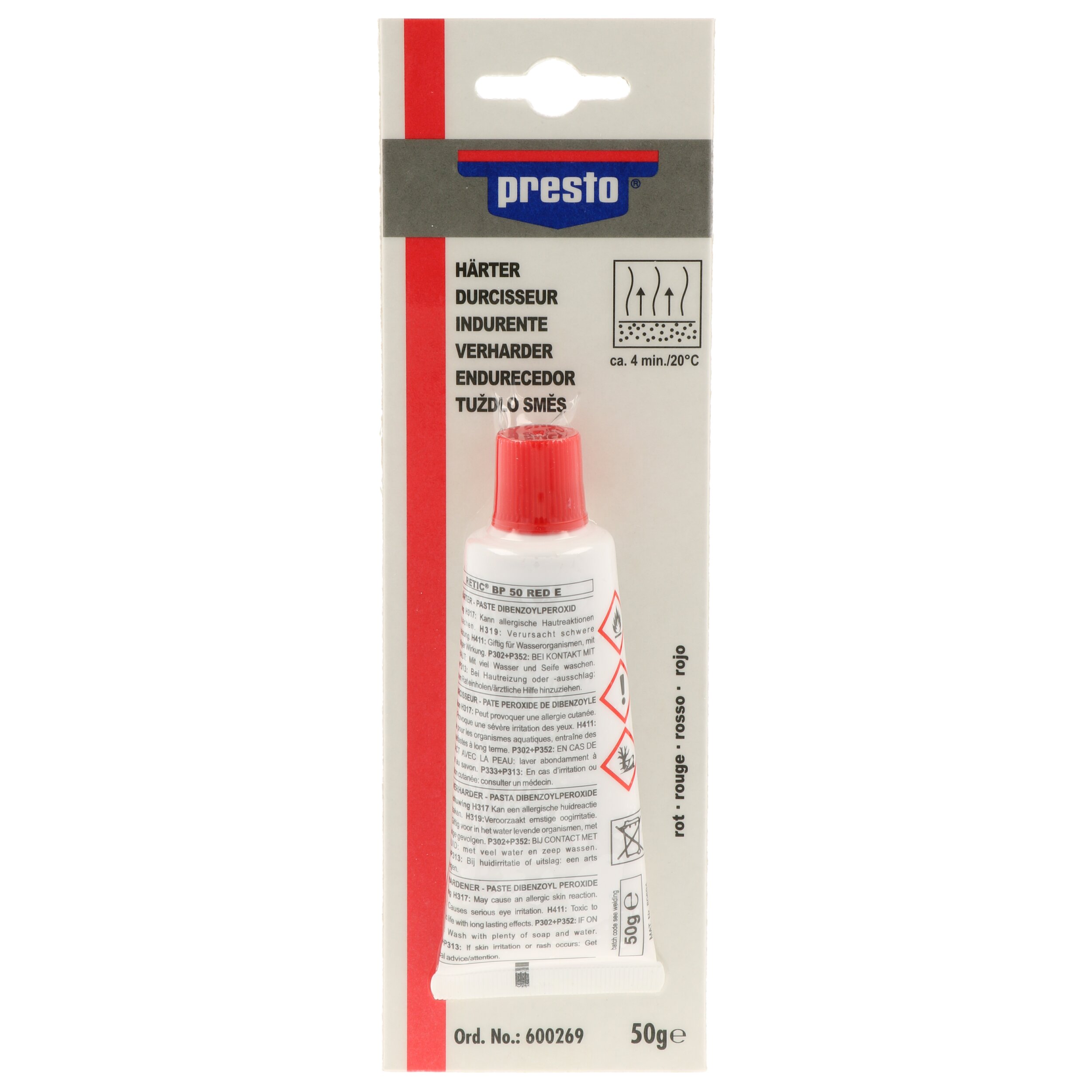 PRESTO Härter, Spachtelmasse Härter rot gebl. [50 gr] 600269