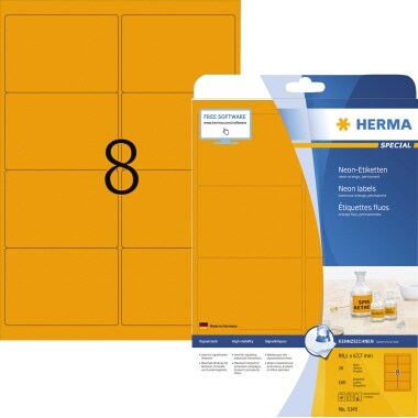 HERMA Etikett 5145 99,1x67,7mm neonorange 160 St./Pack. Image